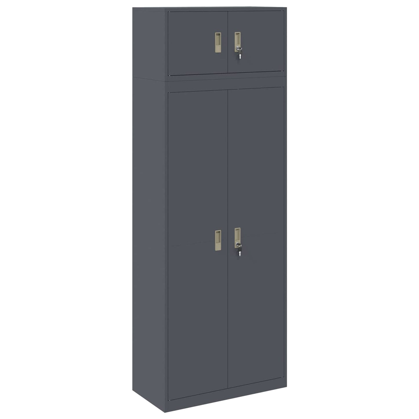 Oppbevaringsskap 2 stk. Antrasitt 80 x 40 x 220 cm Stål Låsbar