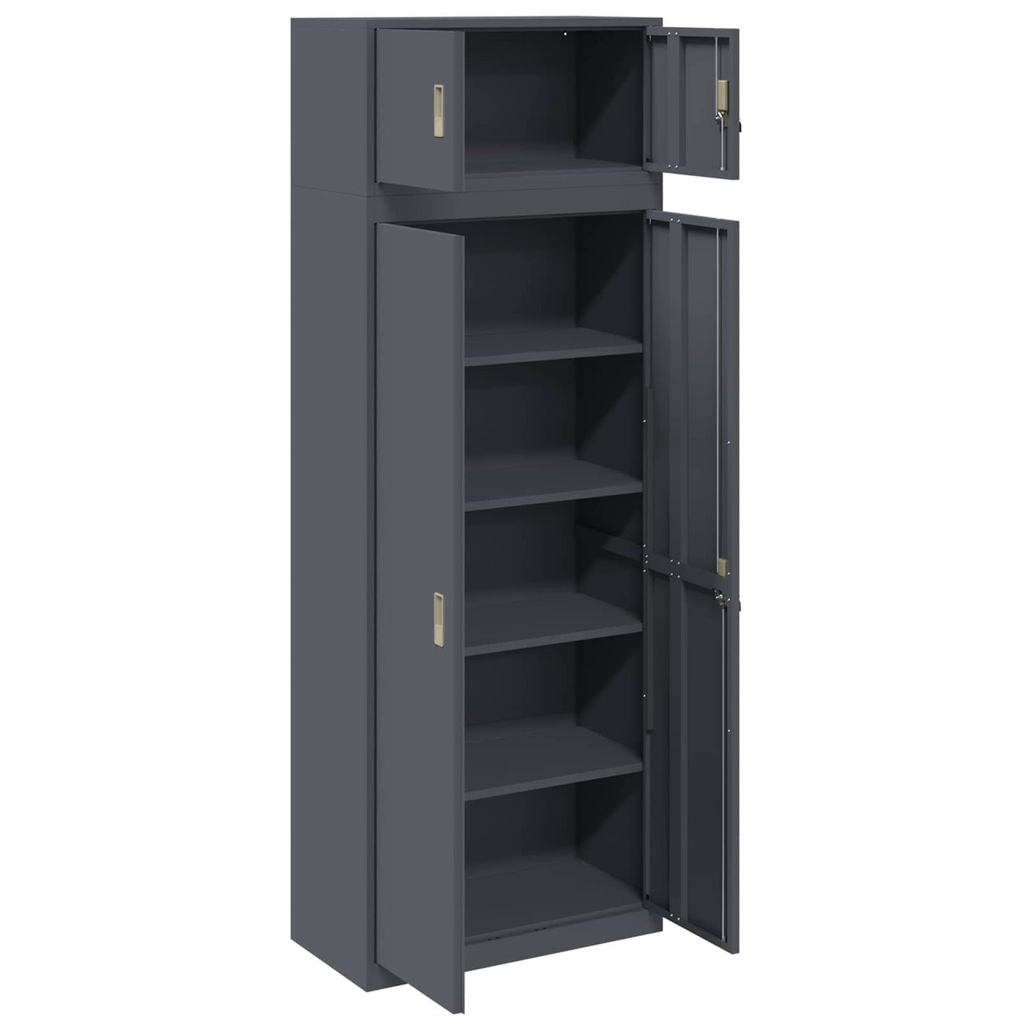 Oppbevaringsskap 2 stk. Antrasitt 80 x 40 x 220 cm Stål Låsbar