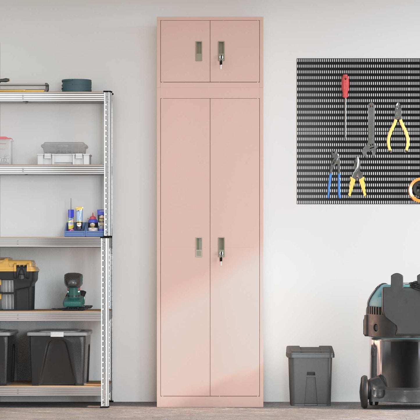 Oppbevaringsskap 2 stk. Rosa 60 x 40 x 220 cm Stål Låsbar