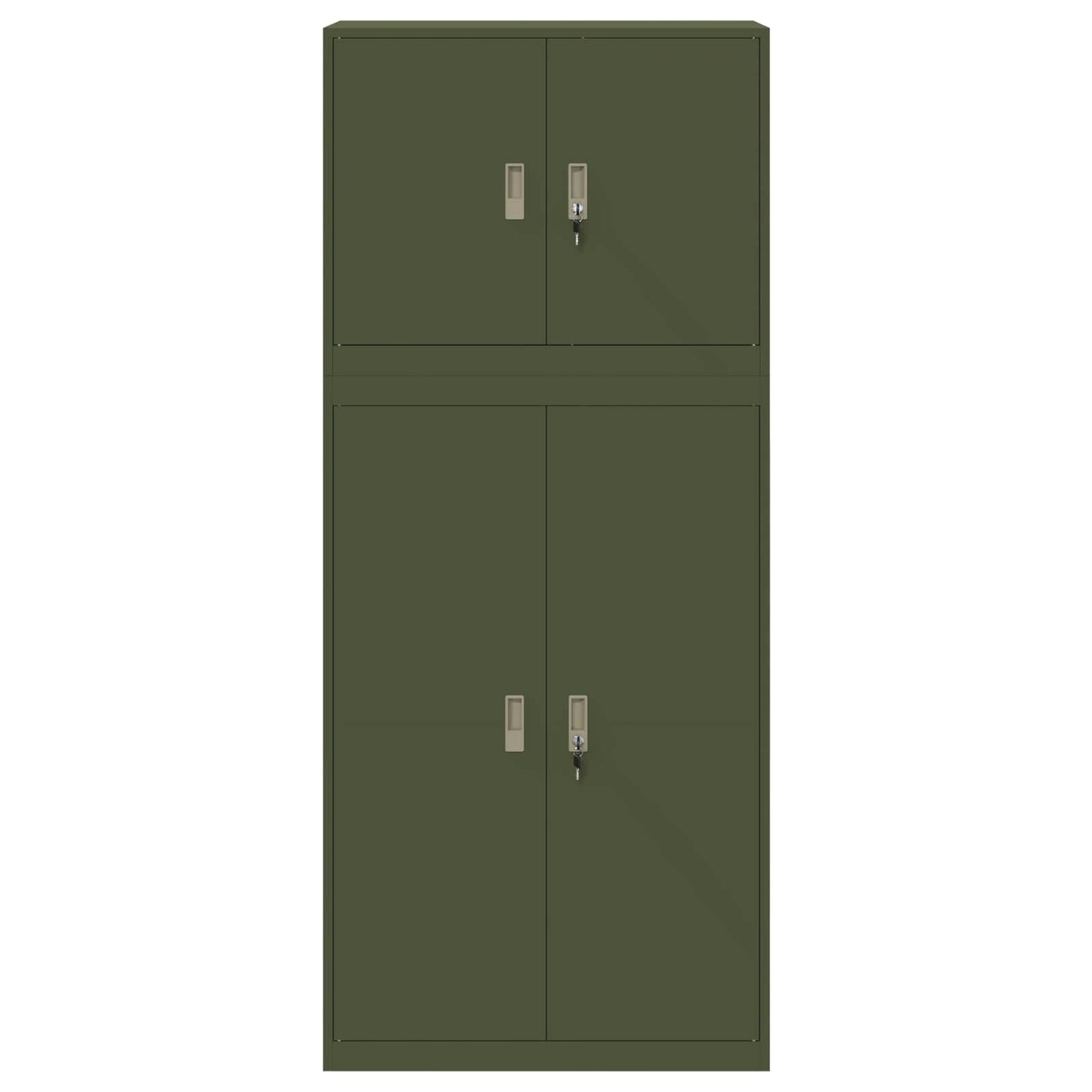 Oppbevaringsskap 2 stk. Olivengrønn 90 x 40 x 210 cm Stål