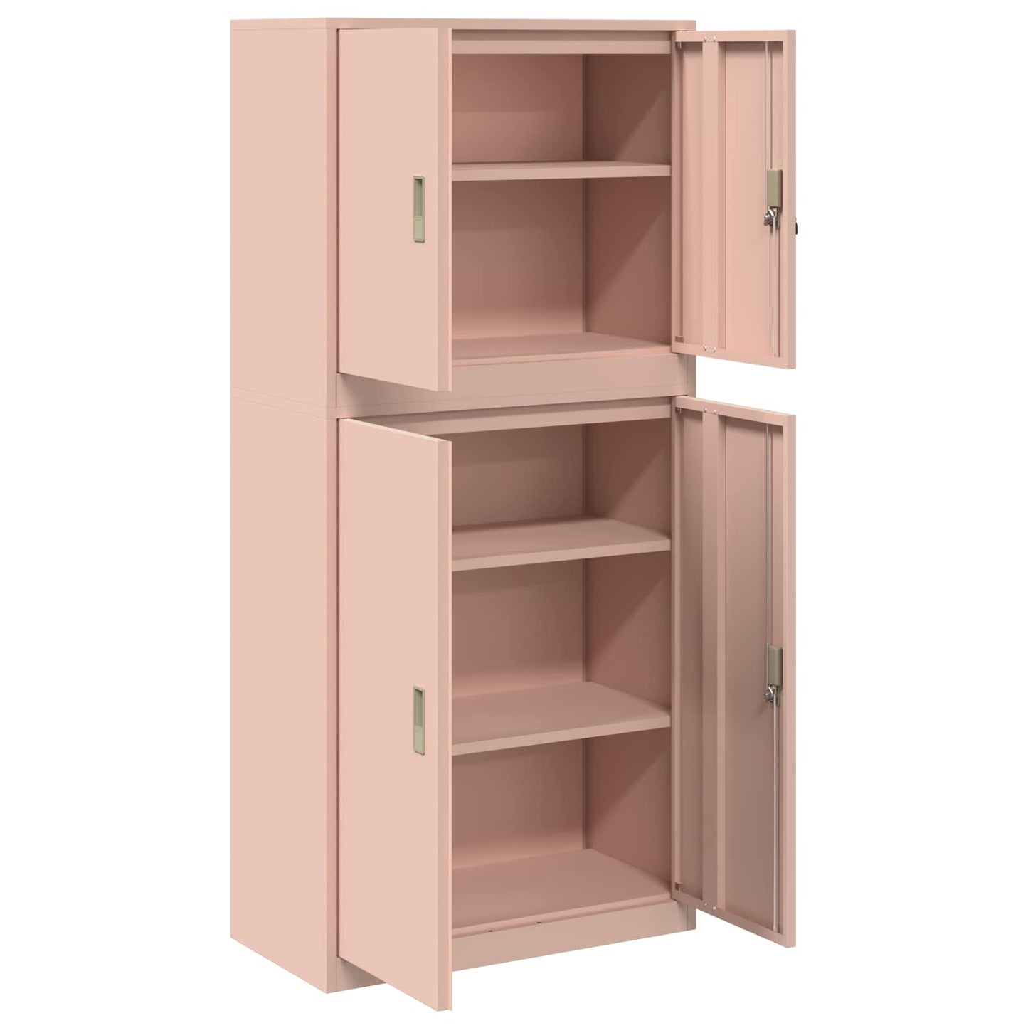 Oppbevaringsskap 2 stk. Rosa 80 x 40 x 175 cm Stål Låsbar