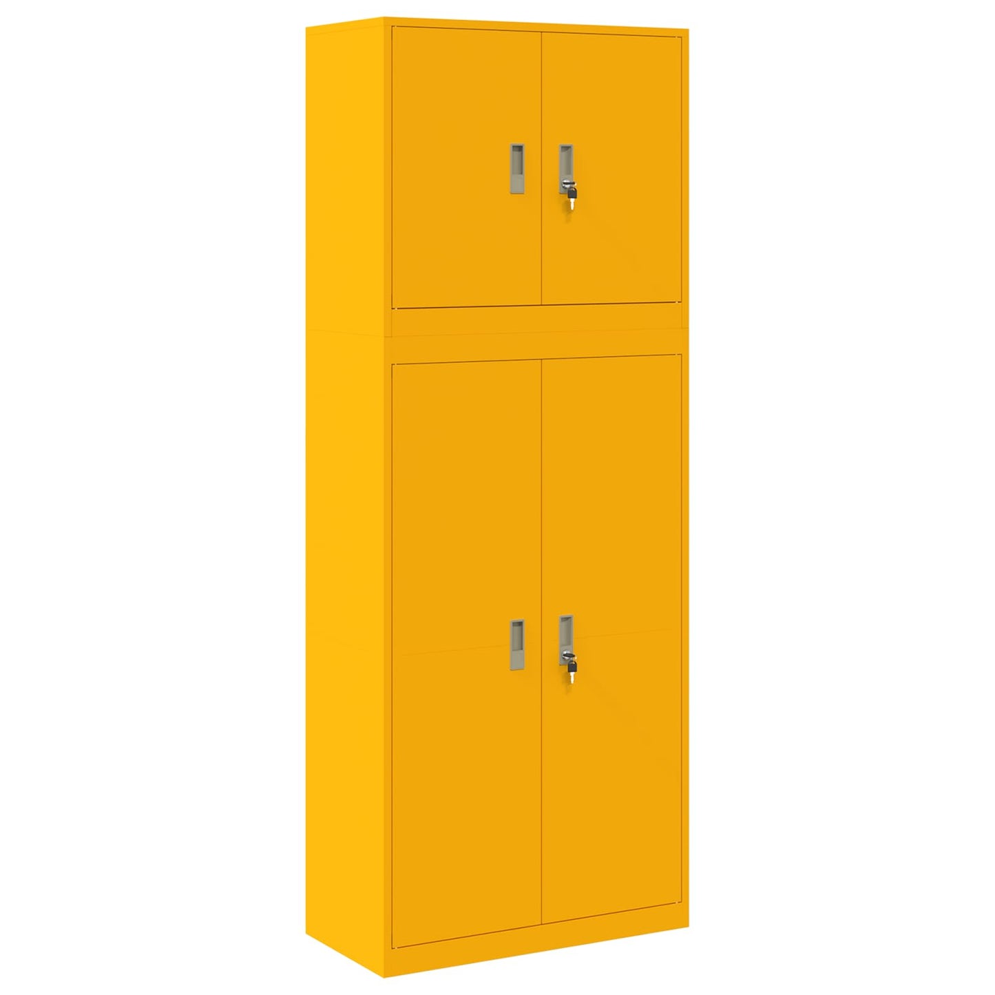 Oppbevaringsskap 2 stk. Sennepsgul 80 x 40 x 210 cm Stål Låsbar