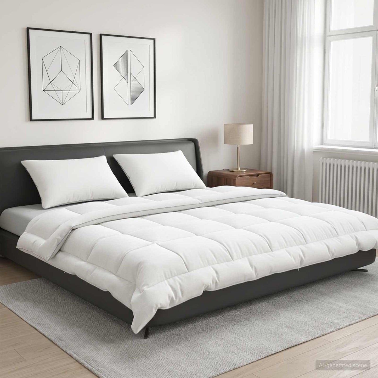 Dyne TRIER 220x240 cm Sommer 140 GSM 100% australsk ull Hvit