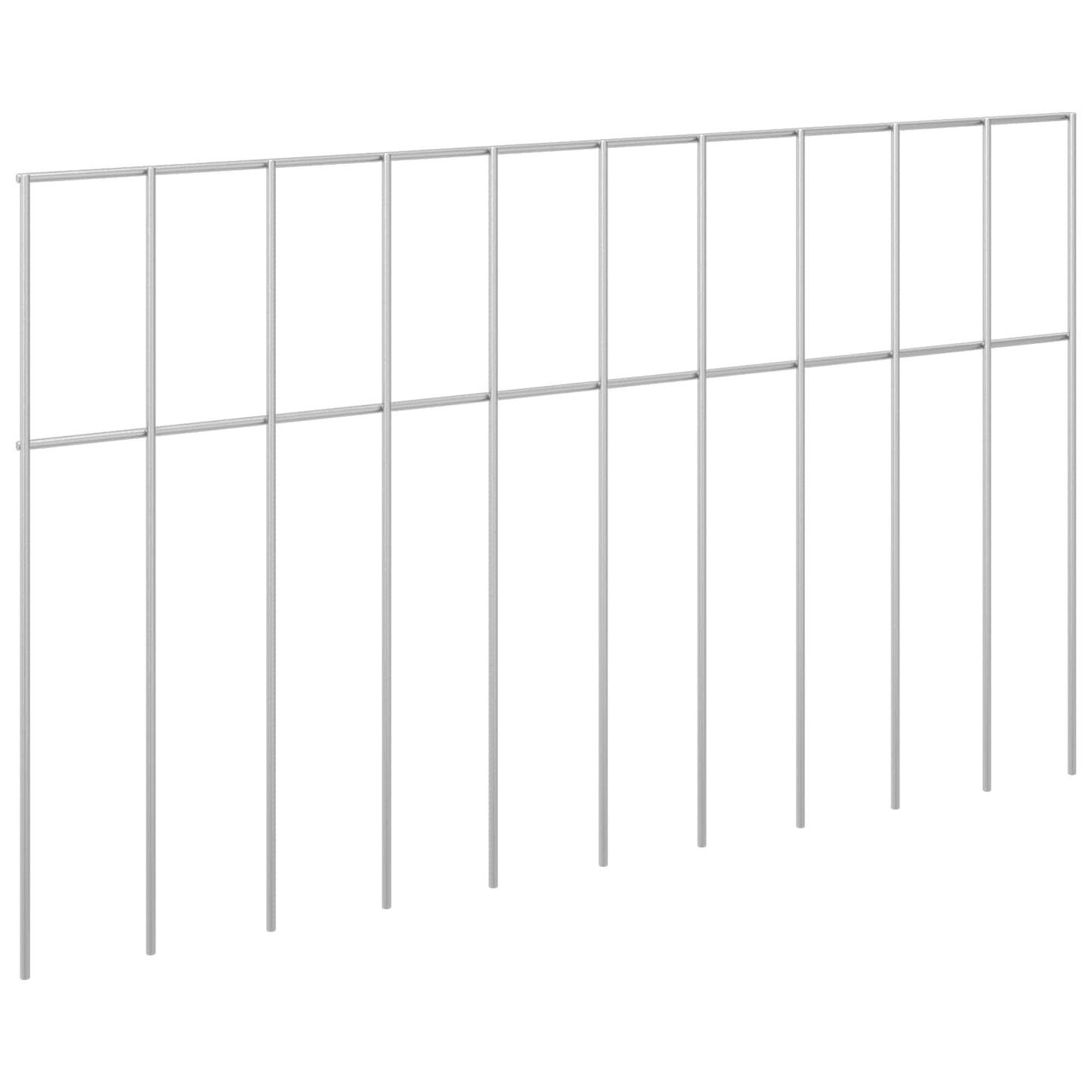 Hagegjerdepanel 12 stk. 50 x 30 cm Galvanisert stål Sølv