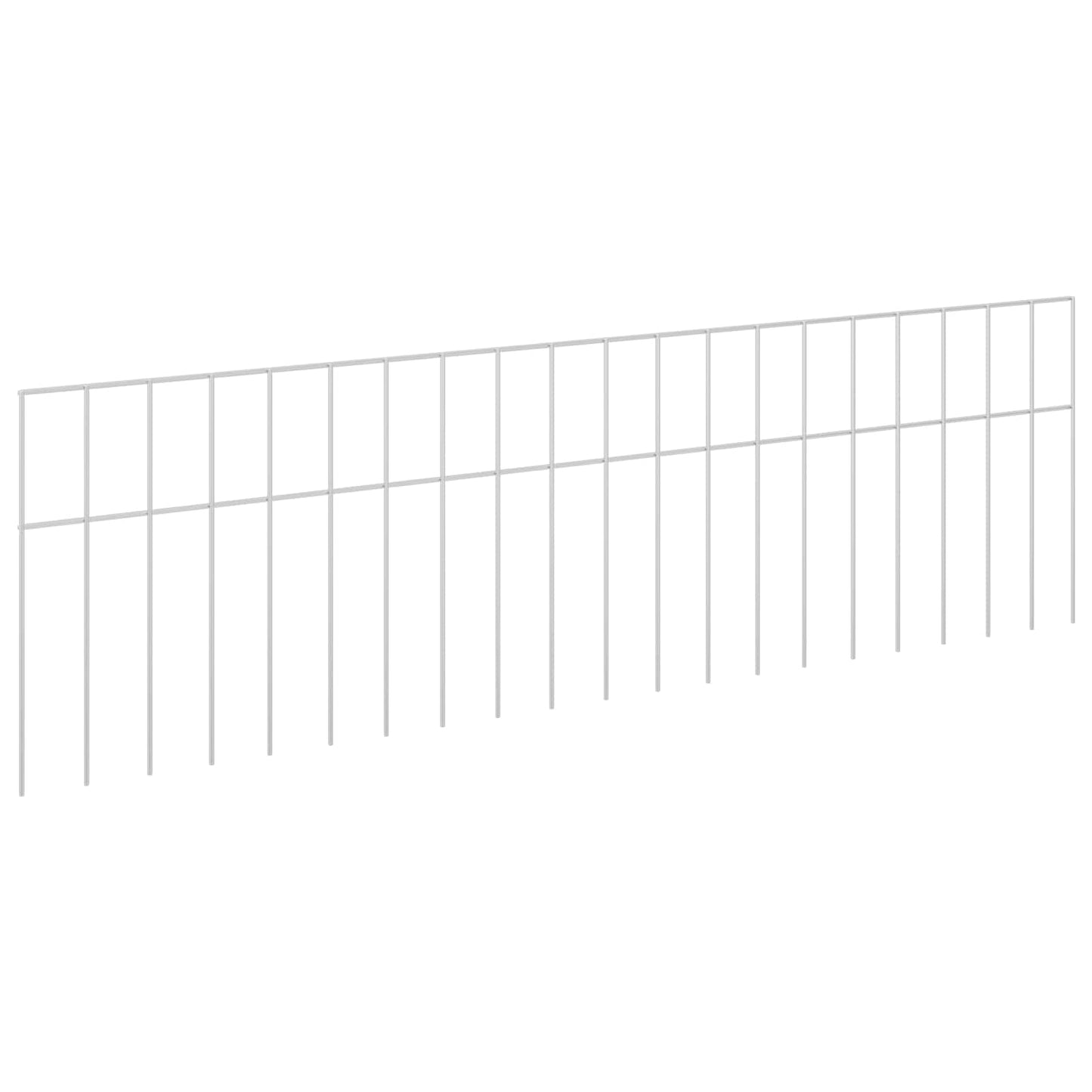 Hagegjerdepanel 48 stk. 100 x 30 cm Galvanisert stål Sølv