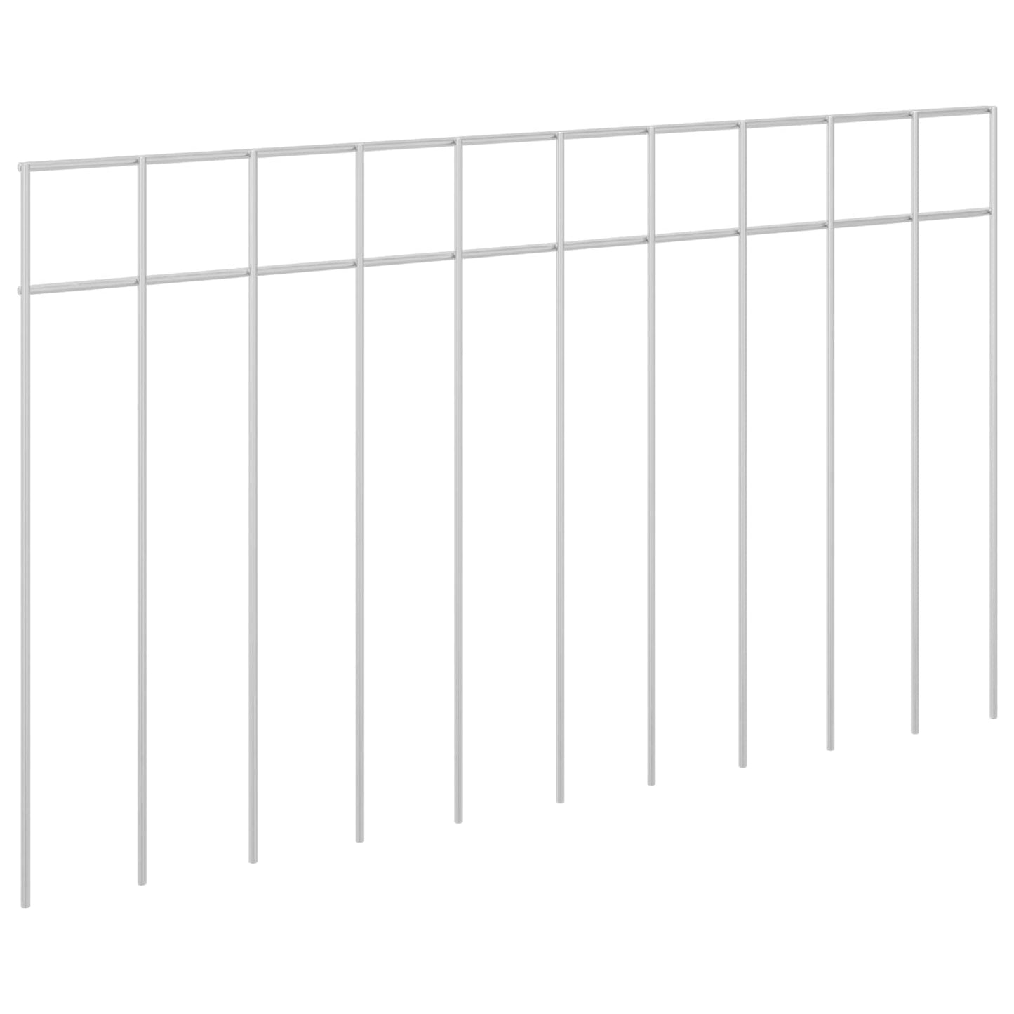 Hagegjerdepanel 48 stk. 50 x 30 cm Galvanisert stål Sølv