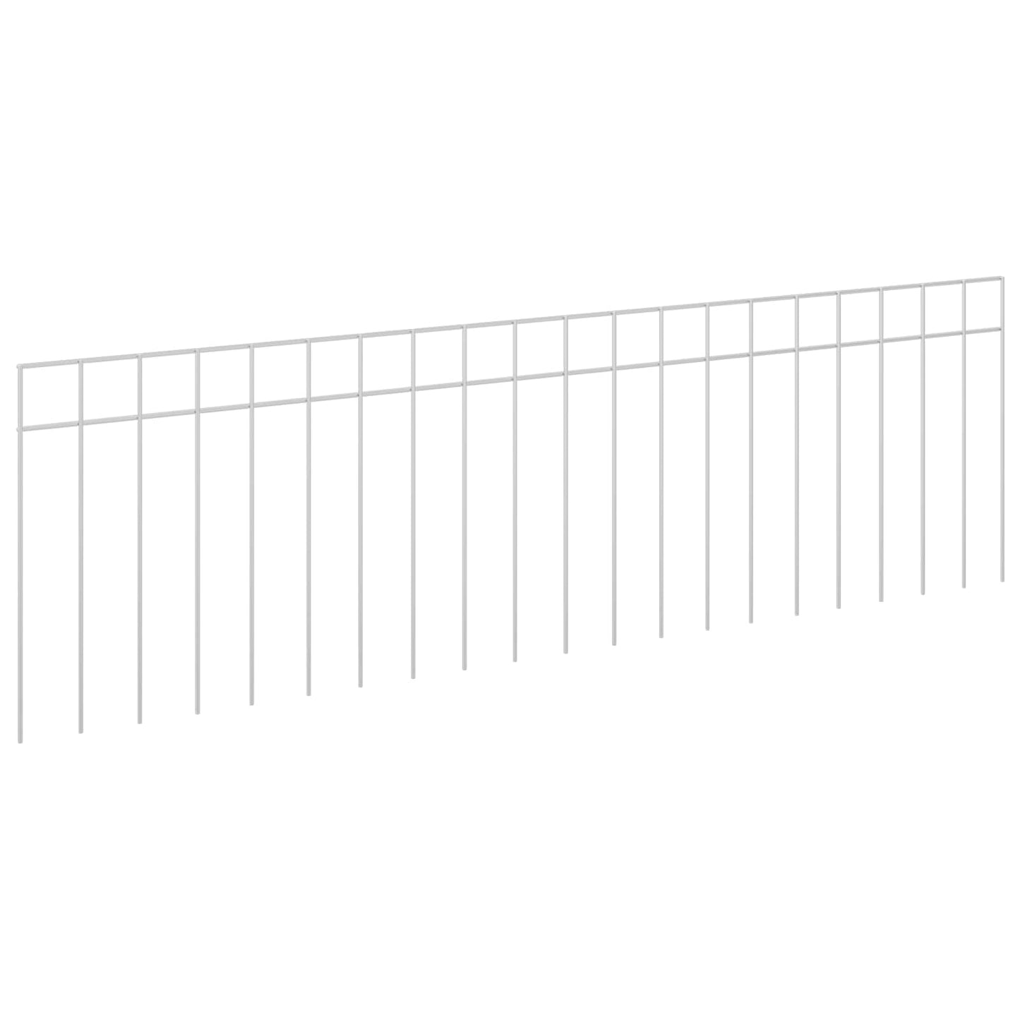 Hagegjerdepanel 24 stk. 100 x 30 cm Galvanisert stål Sølv