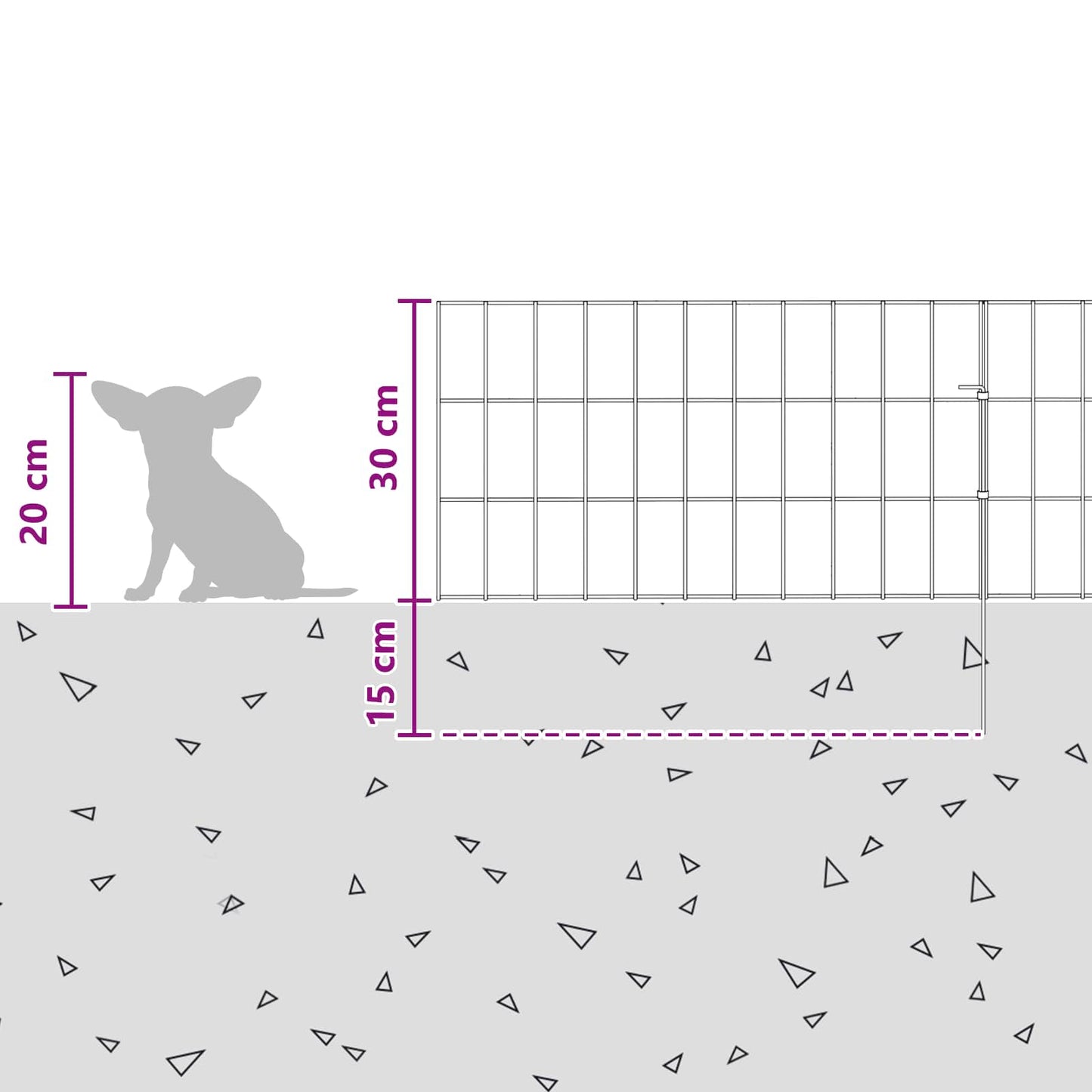 Hagefence med spyd 24 stk. 55 x 30 cm Galvanisert stål Sølv