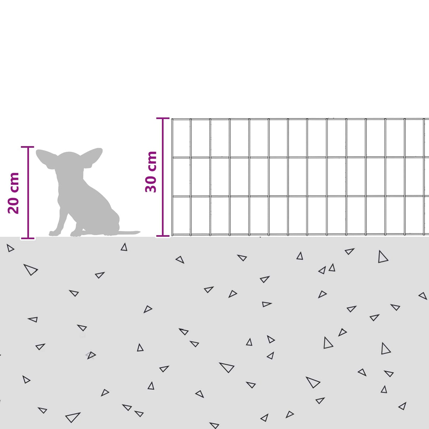 Hagefence med spyd 12 stk. 75 x 30 cm Galvanisert stål Sølv