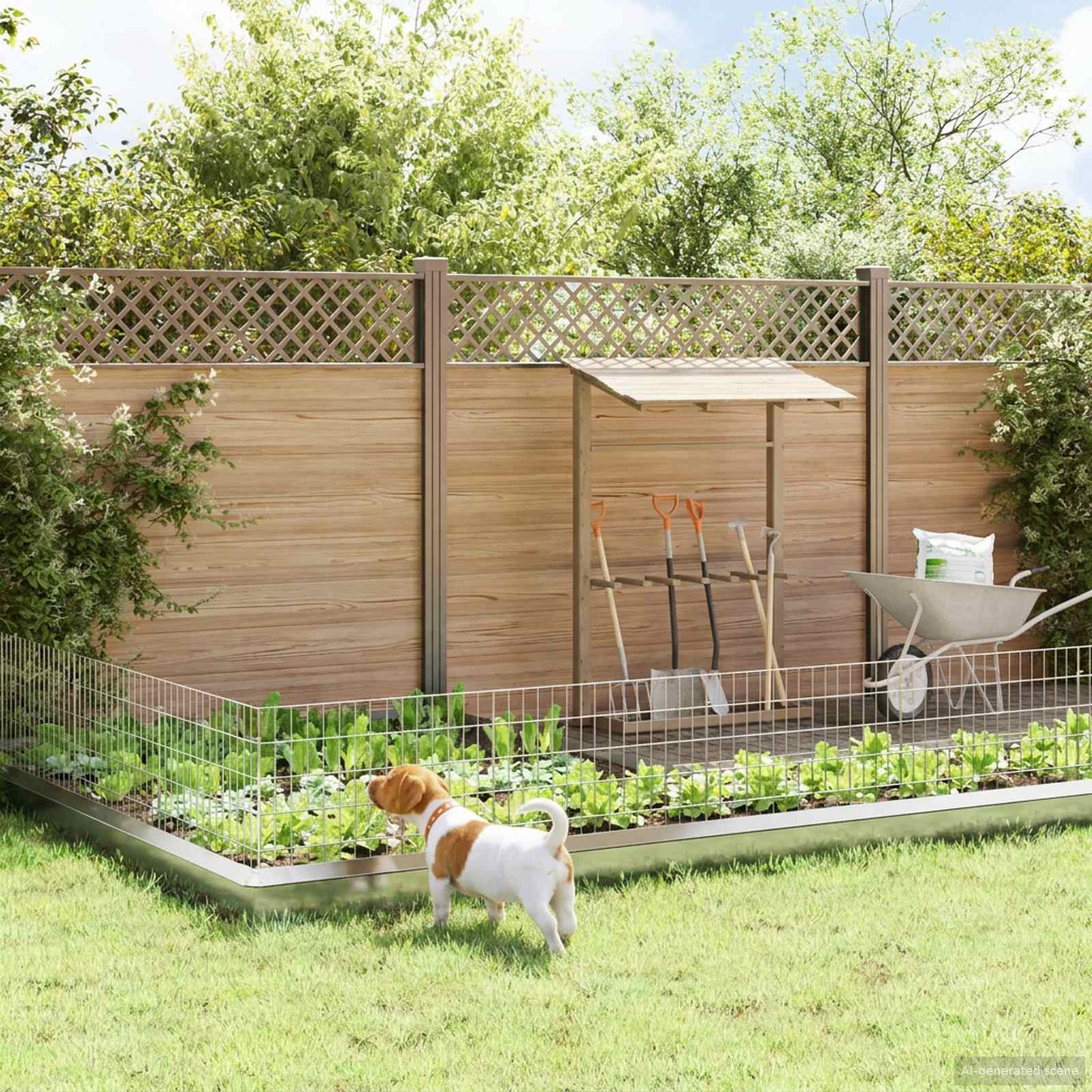 Hagefence med spyd 12 stk. 75 x 50 cm Galvanisert stål Sølv