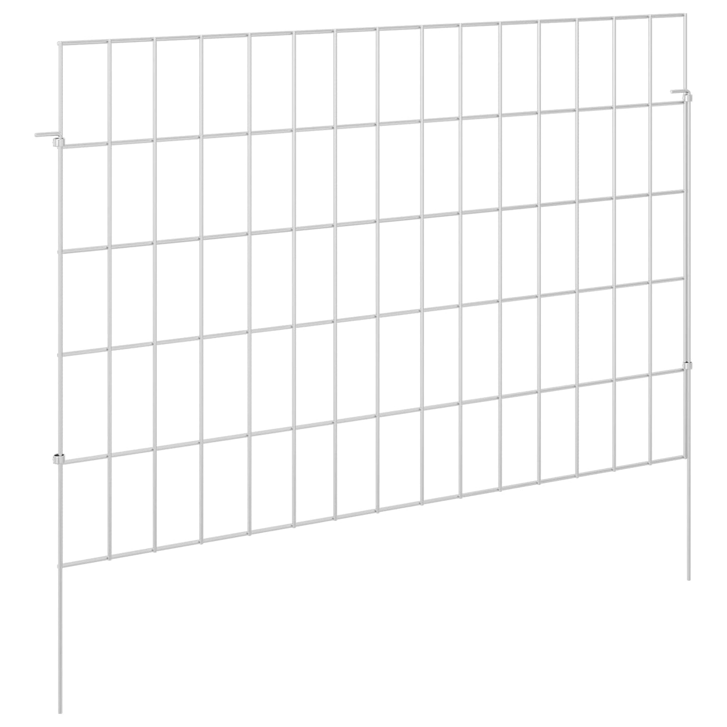 Hagefence med spyd 12 stk. 75 x 50 cm Galvanisert stål Sølv