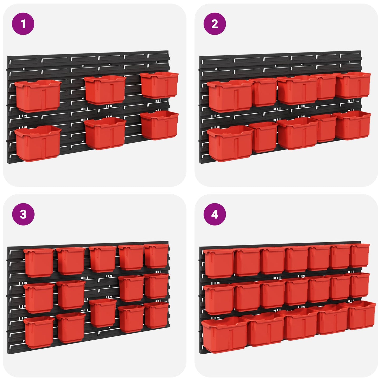 Containerstativ Svart og Rød 77,5 x 2 x 39 cm PP