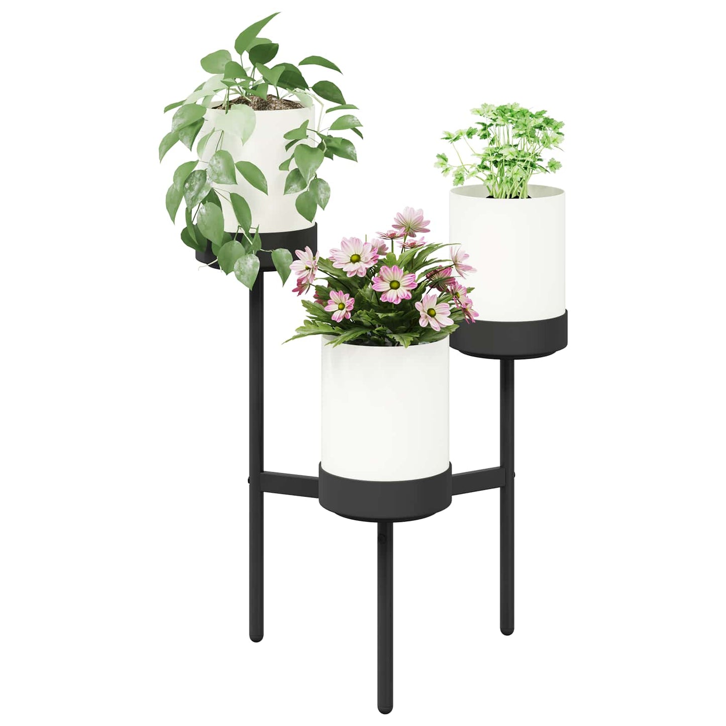 Blomstestativ Hvit 54 x 49 x 81 cm PP og stål