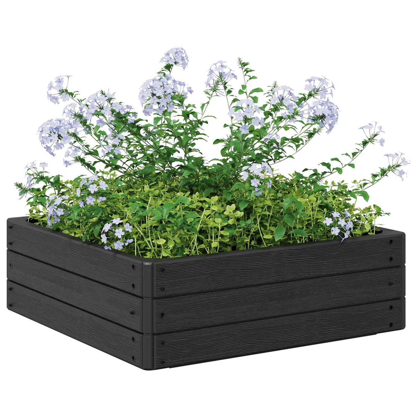 Hevet bed Svart 75,5 x 75,5 x 25 cm PP