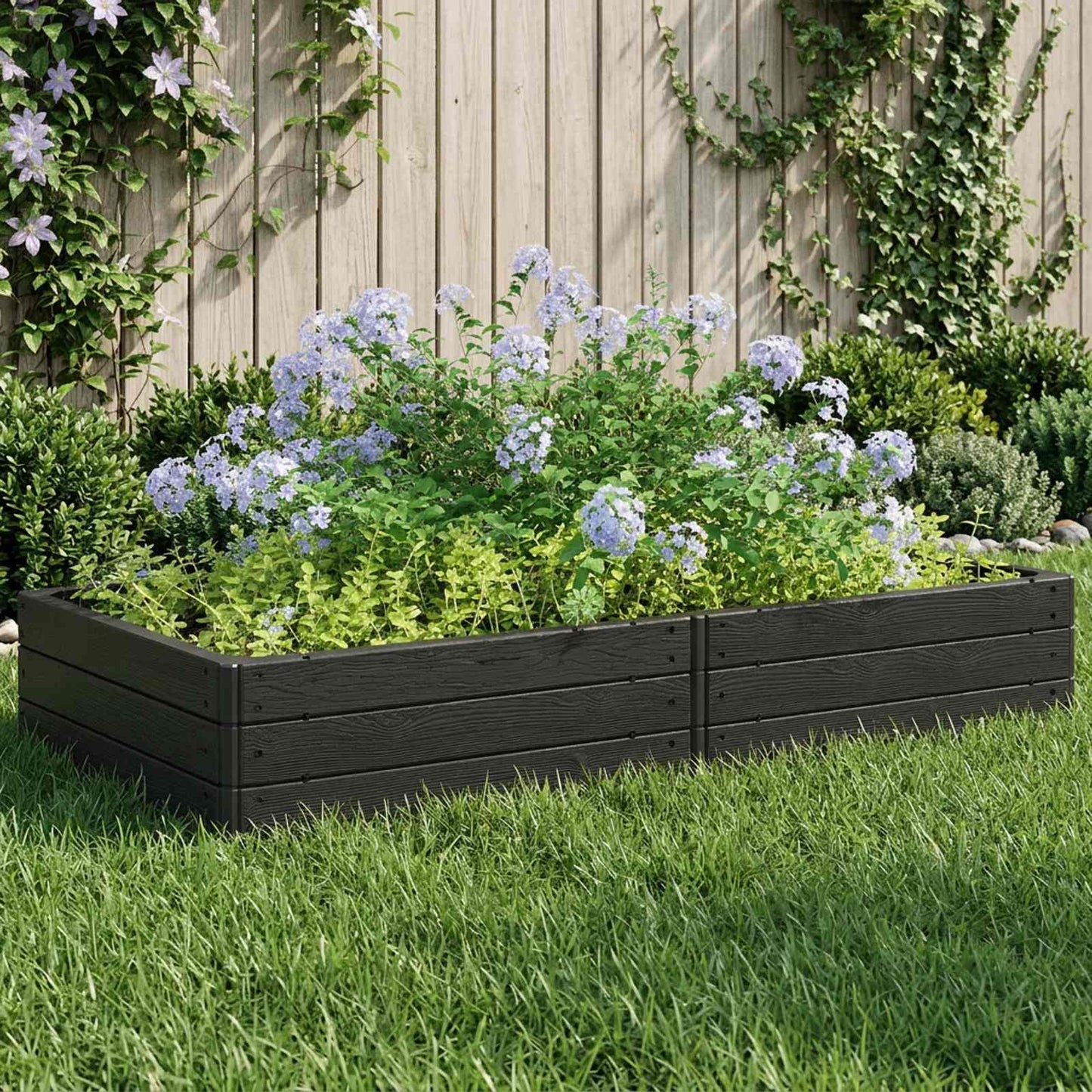 Hevet bed Svart 151 x 75,5 x 25 cm PP