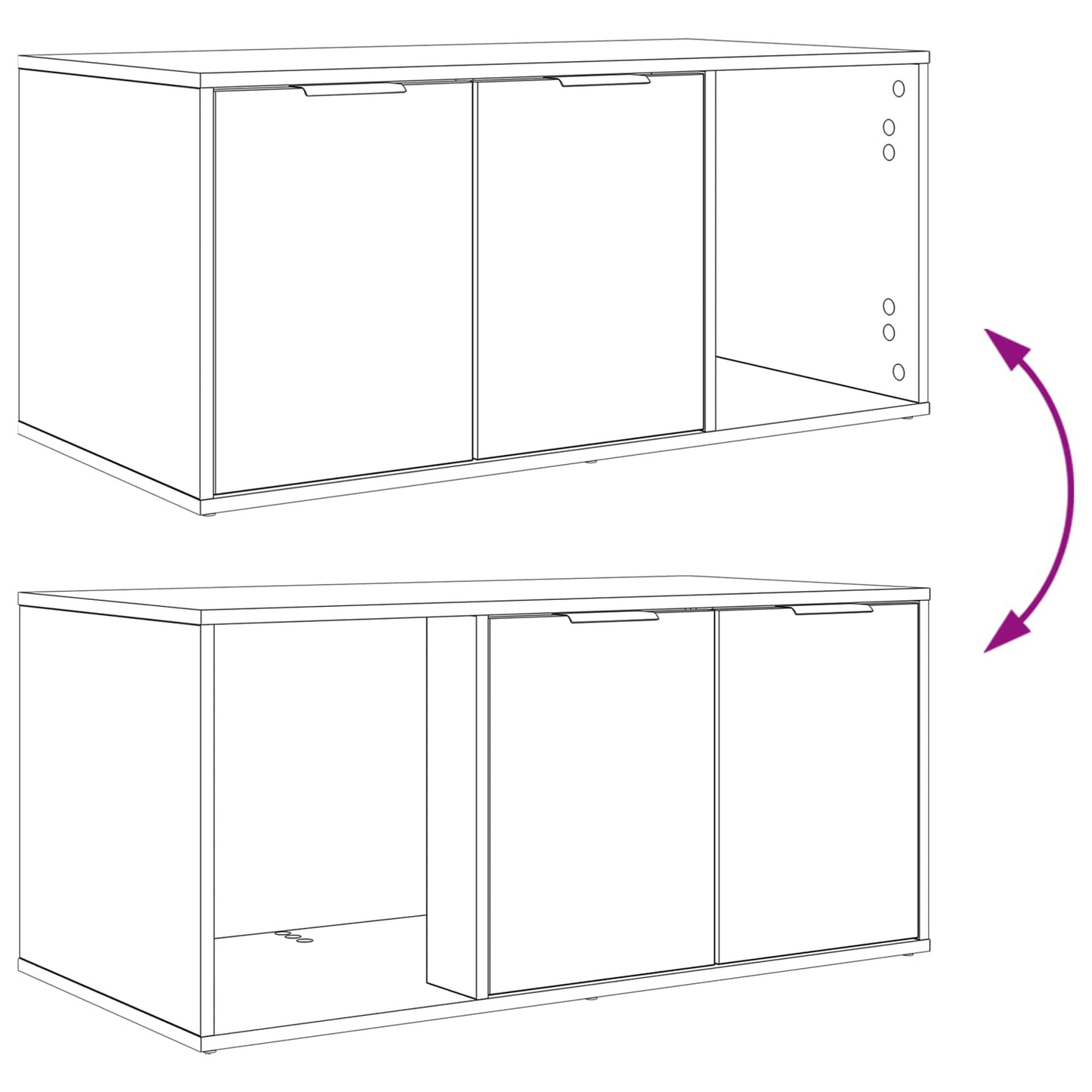 Katt bur møbel Artisan eik 100 x 49 x 45 cm Konstruert tre
