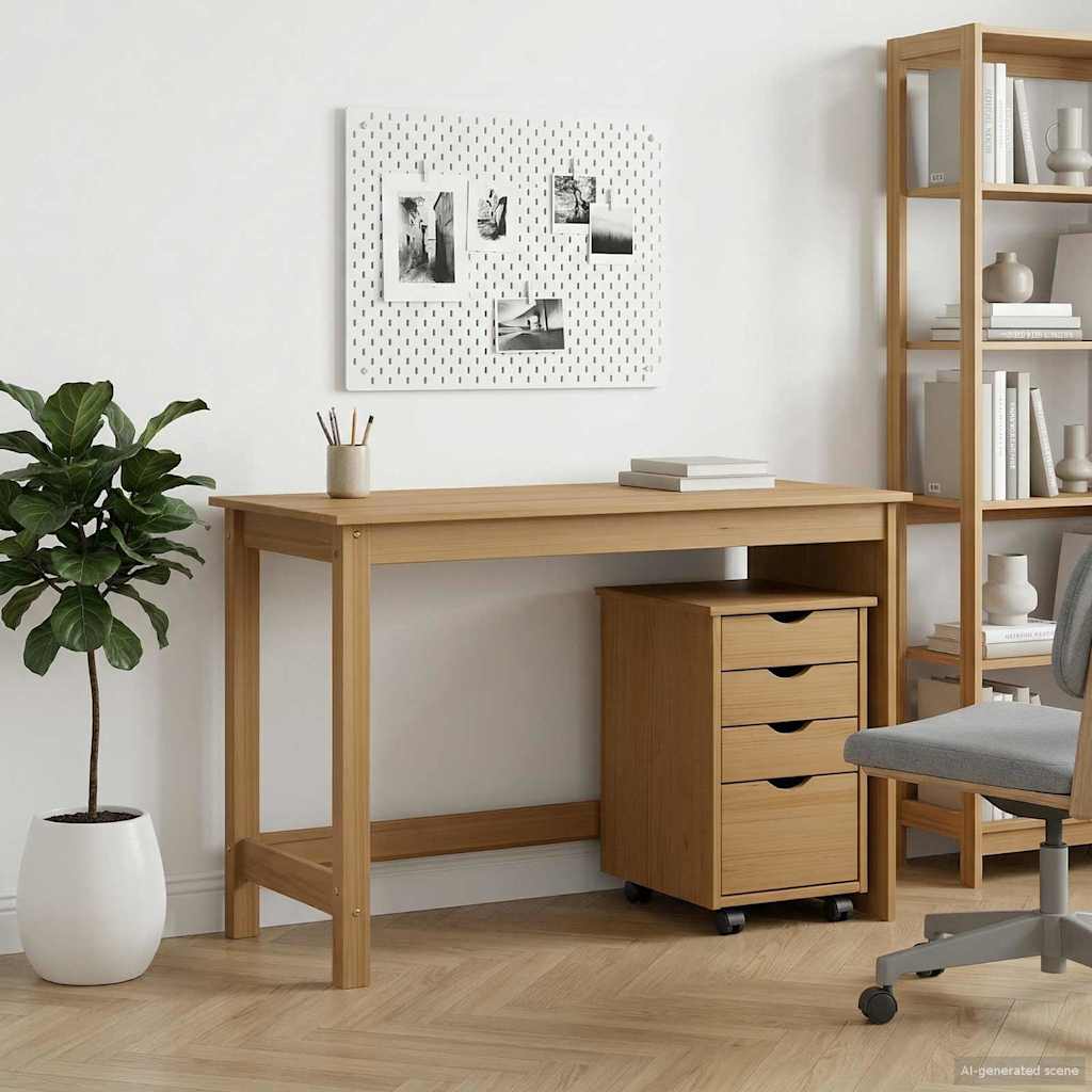 Skrivebordskapsett 2 stk. HonningBrun Heltre furu