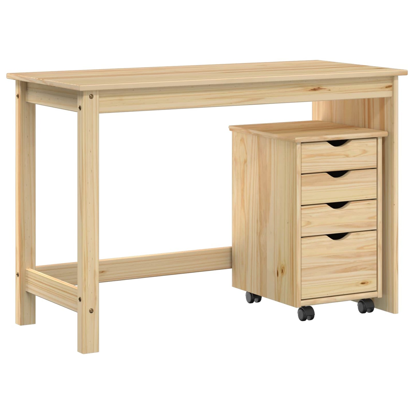 Skrivebordskapsett 2 stk. Brun Heltre furu