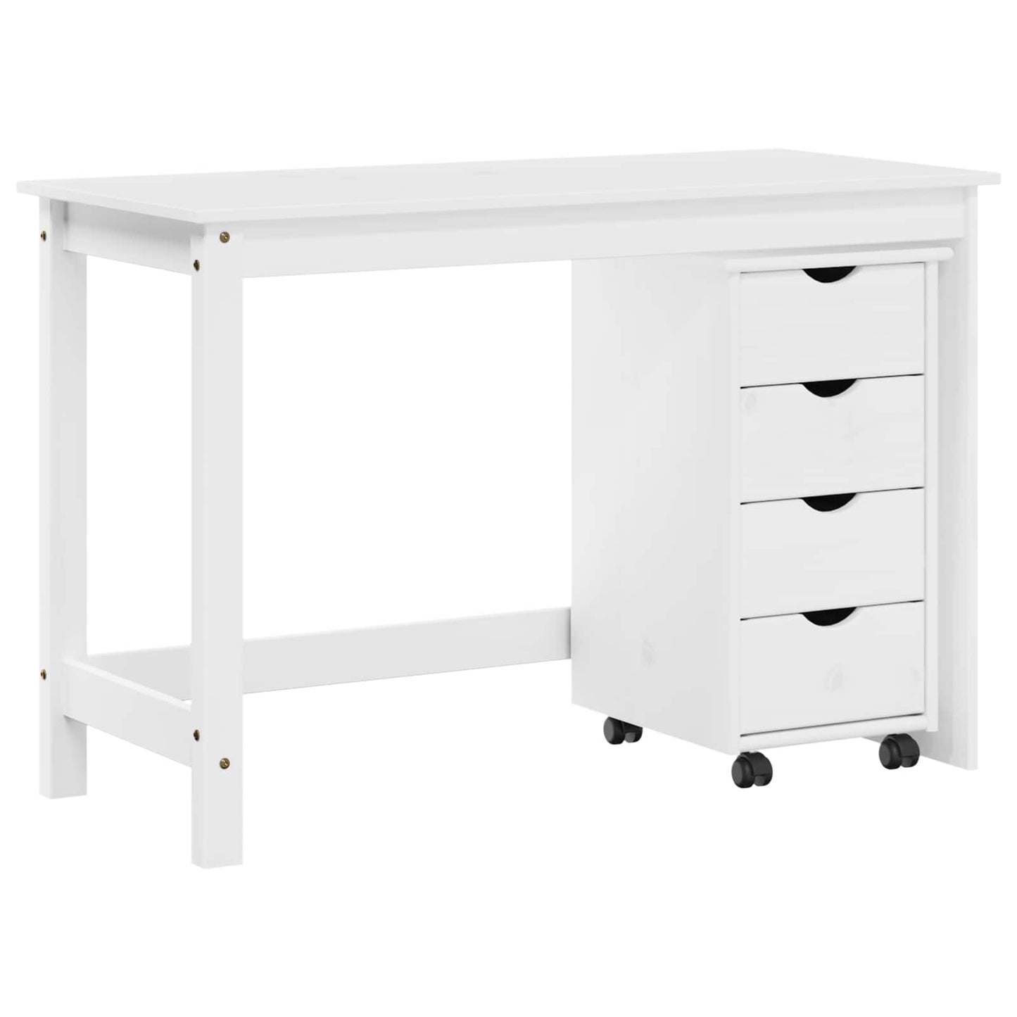 Skrivebordskapsett 2 stk. Hvit Heltre furu