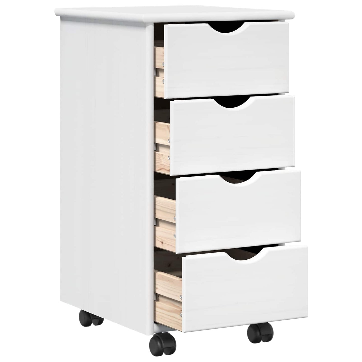 Skrivebordskapsett 2 stk. Hvit Heltre furu