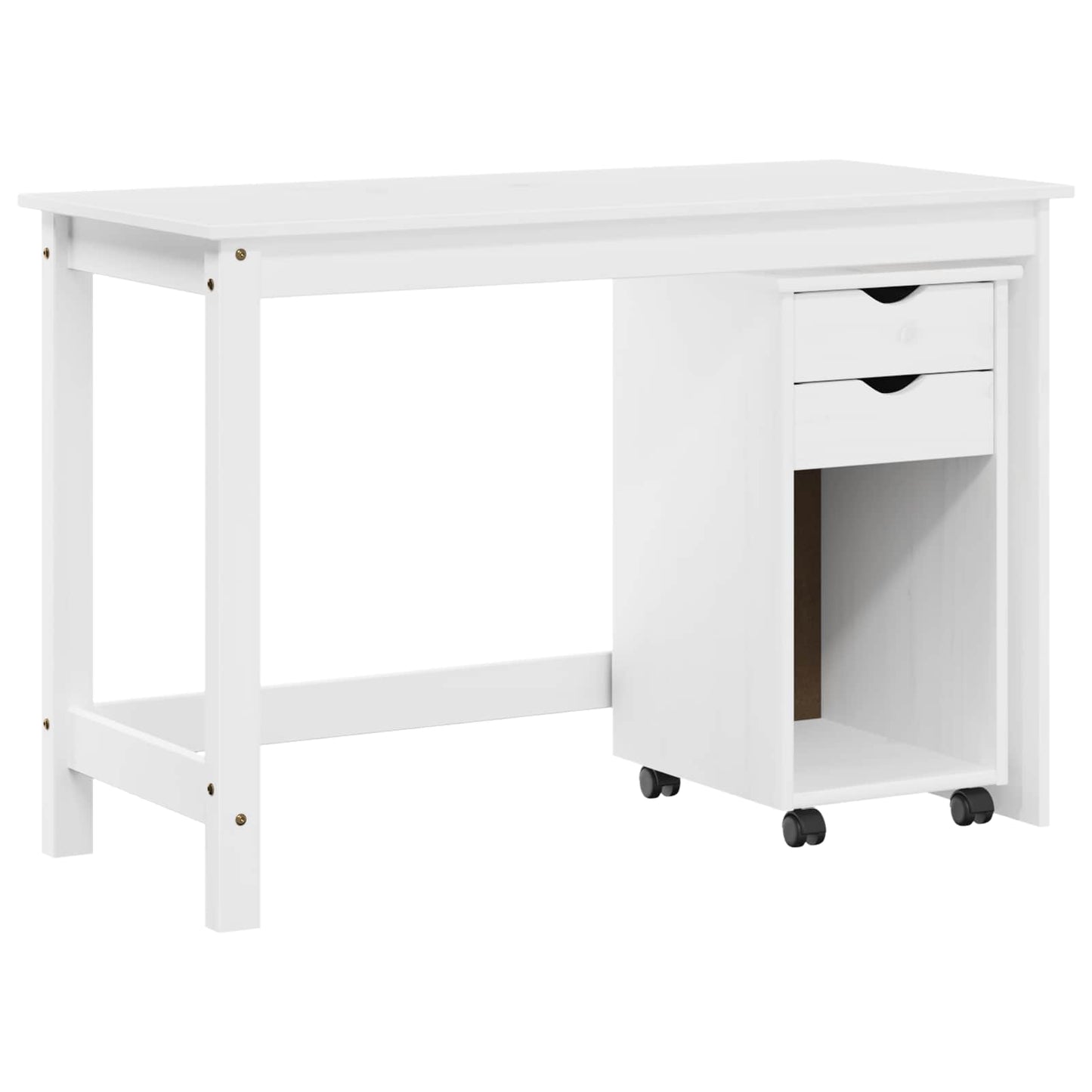 Skrivebordskapsett 2 stk. Hvit Heltre furu