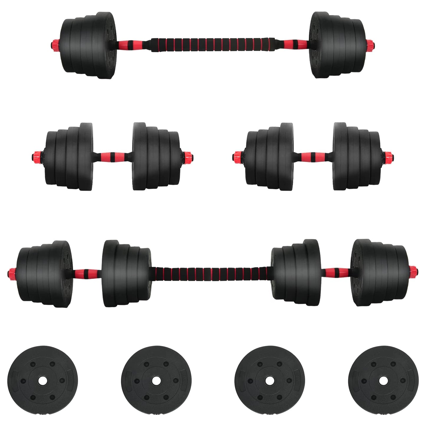 2-i-1 Manualsett 40kg Svart og Rød Sement og jernsand