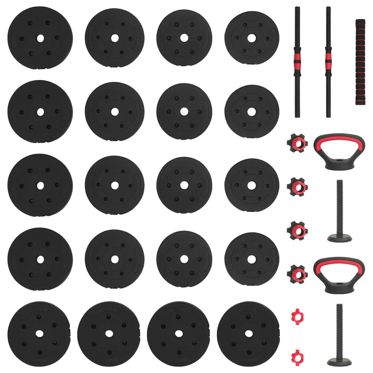 4-i-1 Manualsett 40kg Svart og Rød Sement og jernsand