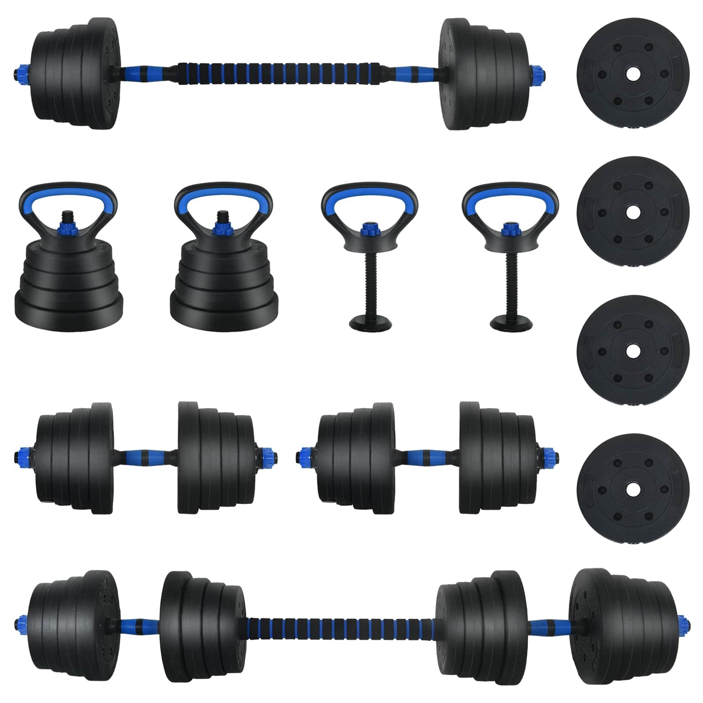 4-i-1 Manualsett 40kg Svart og Blå Sement og jernsand