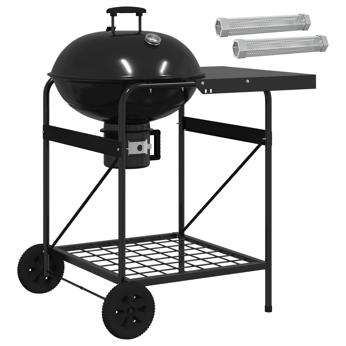 Kullgrill med røyketuber 91 x 71 x 107 cm Stål Svart