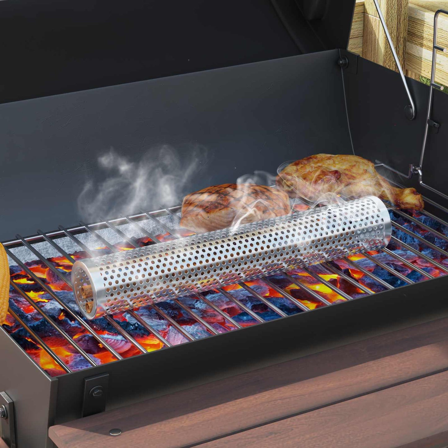 Kullgrill 75 x 48 x 120 cm Pulverlakkert stål og plast Sølv