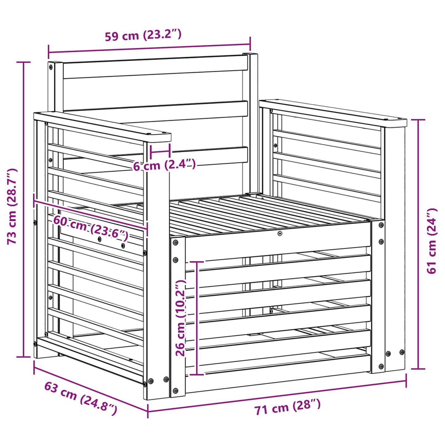 Utendørs sofa-sett Solid akasietre Hvit