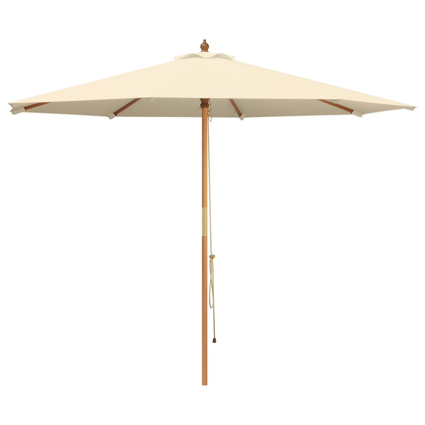 Hageparasol Ø 300 x 248 cm Solid Eucalyptus Tre Kremhvit