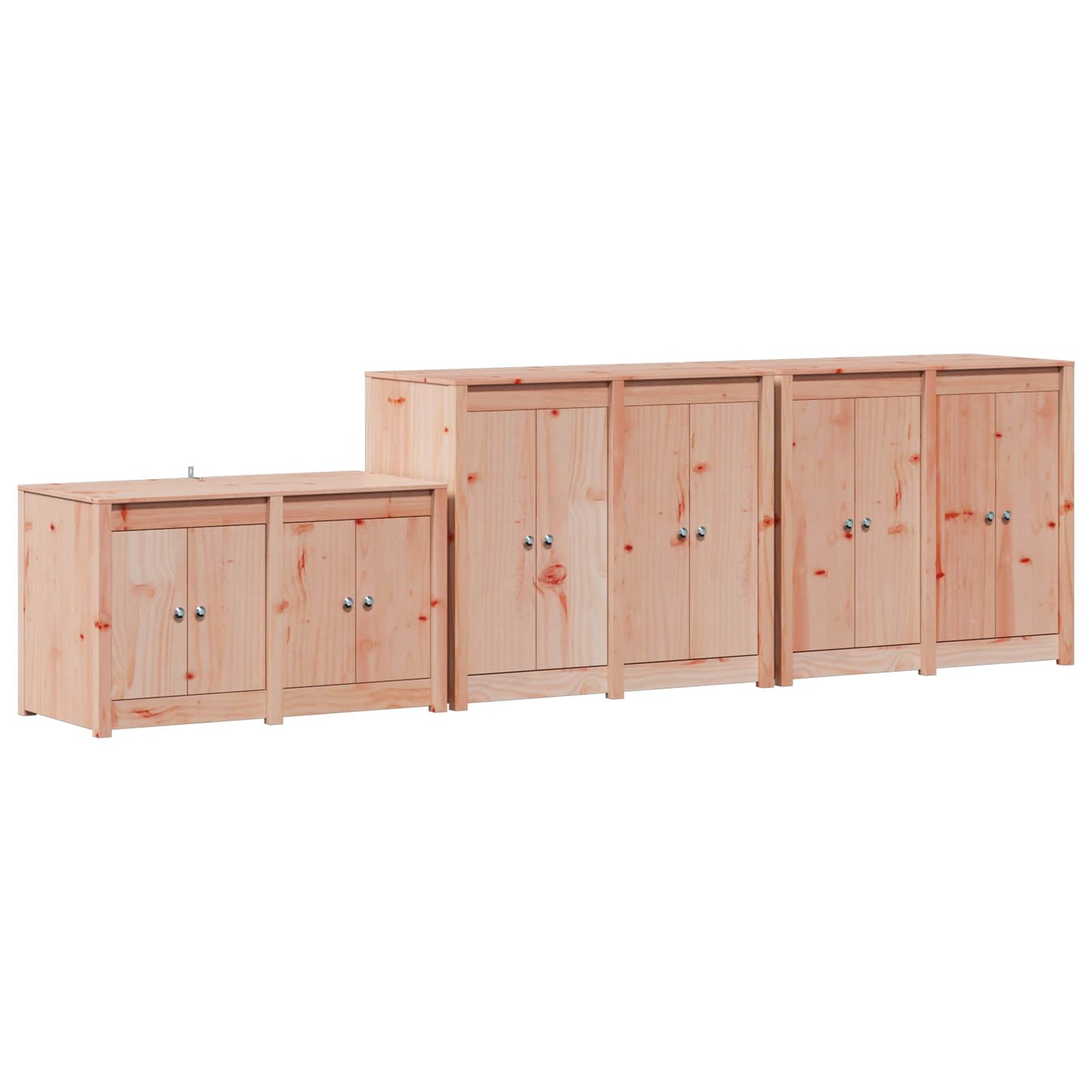 Utendørs kjøkkenskap MEPPEL 3 stk. Hvit Heltre furu