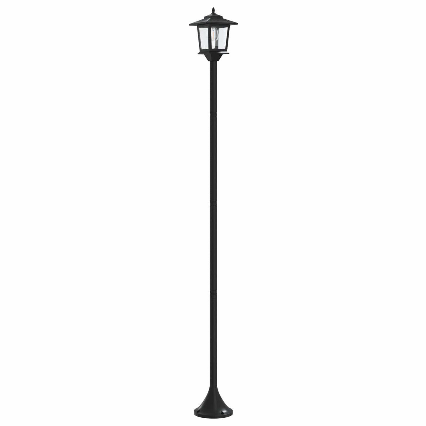 Lampestolpesett with LED Bulb 2 stk. Svart 16 x 16 x 156 cm