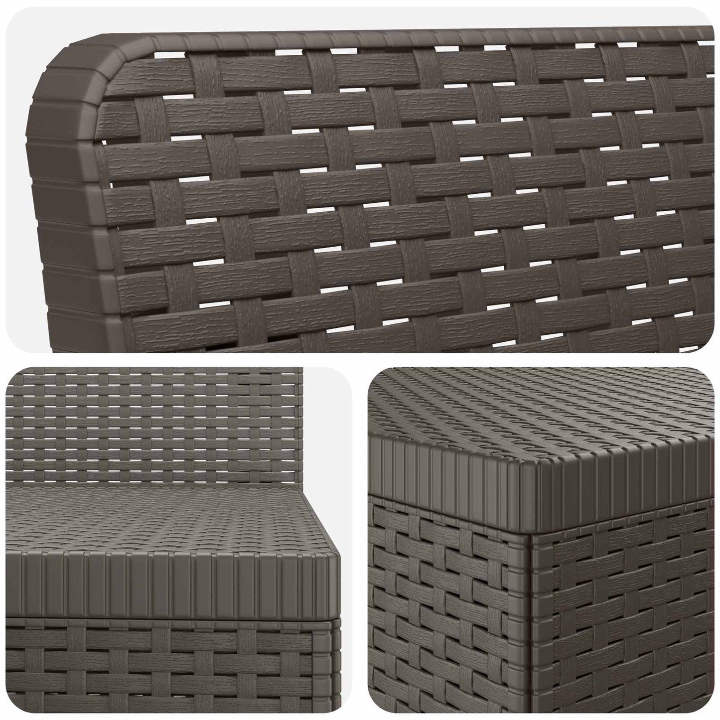7-seters hage sofa i rattan-look PP Lysegrå