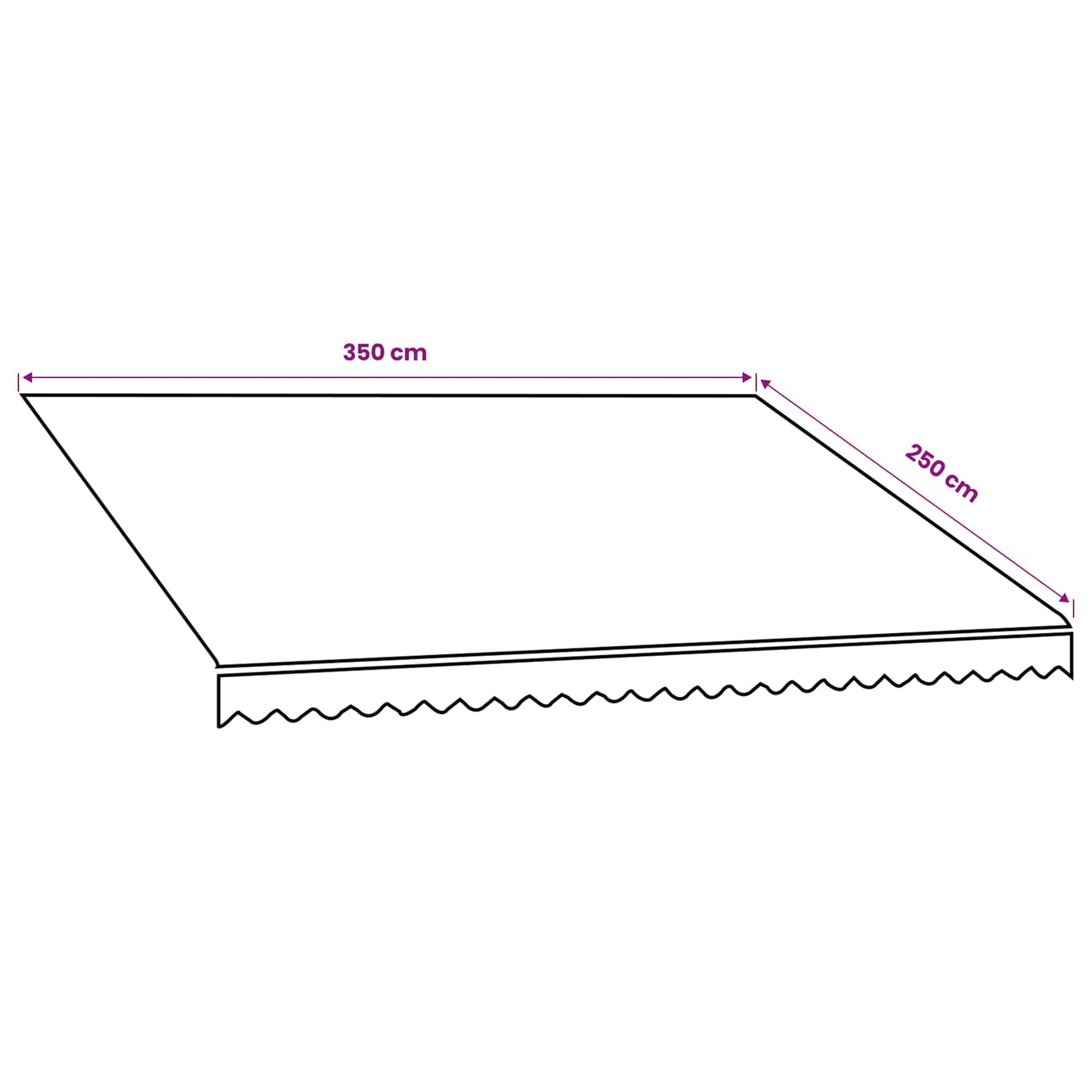 Reserveduk til markise Oransje og Brunt 350 x 250 cm Polyester