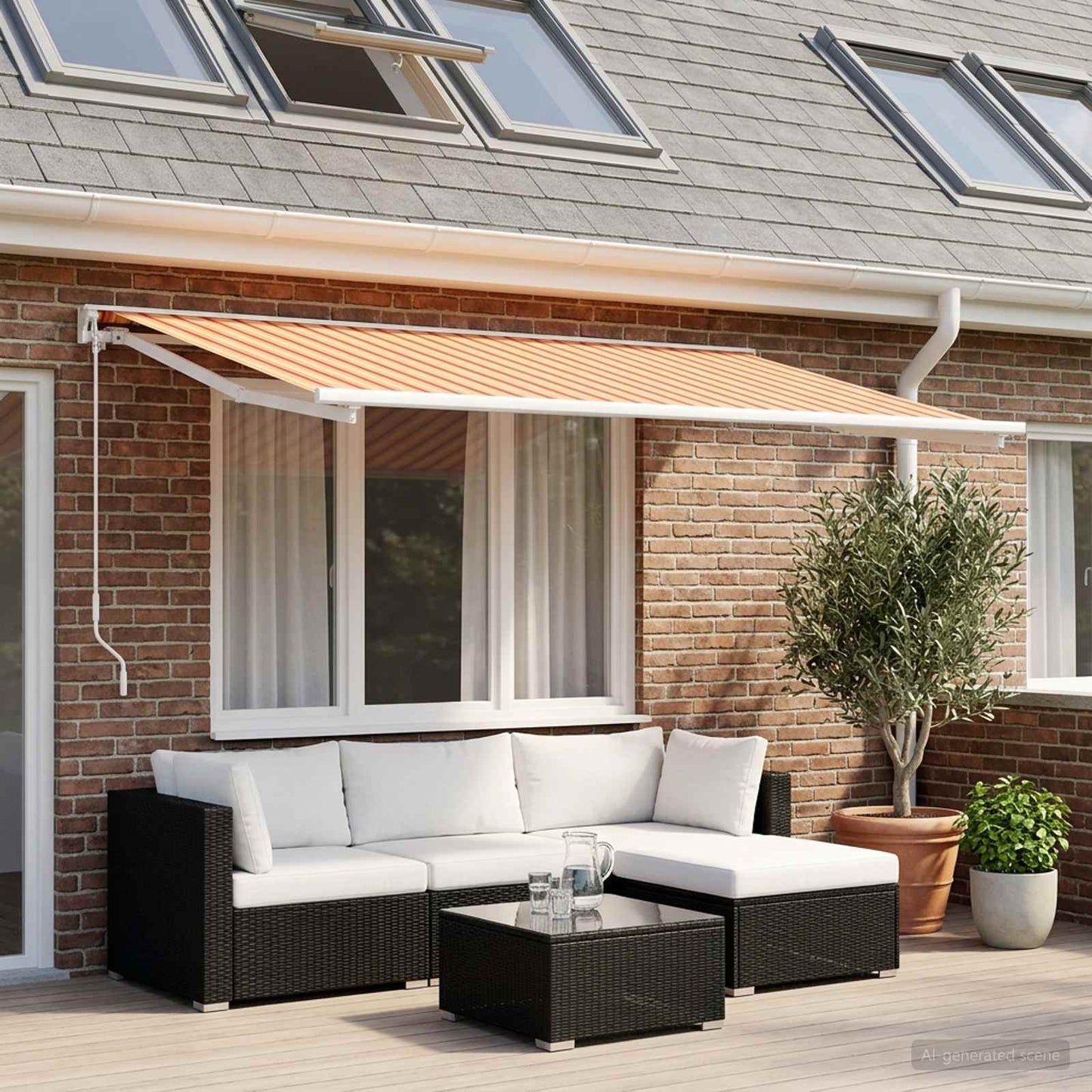 Reserveduk til markise Flerfarget 400 x 200 cm Polyester