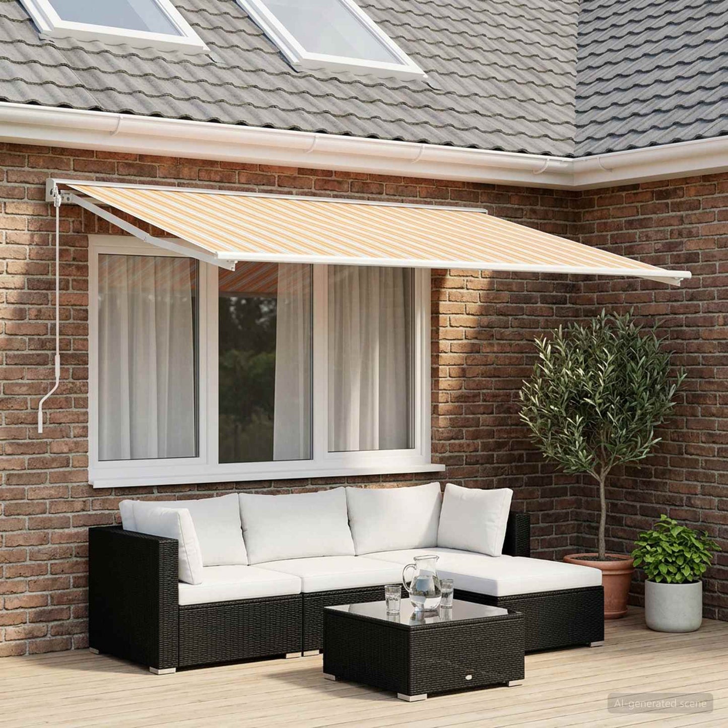 Reserveduk til markise Blå og Oransje 350 x 250 cm Polyester