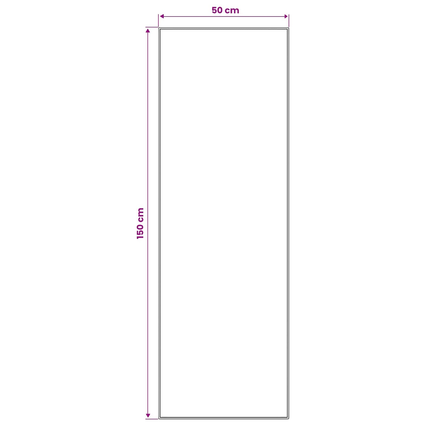 Teppe Runner LESAKA Svart og hvit 50 x 150 cm Diamant fløyel