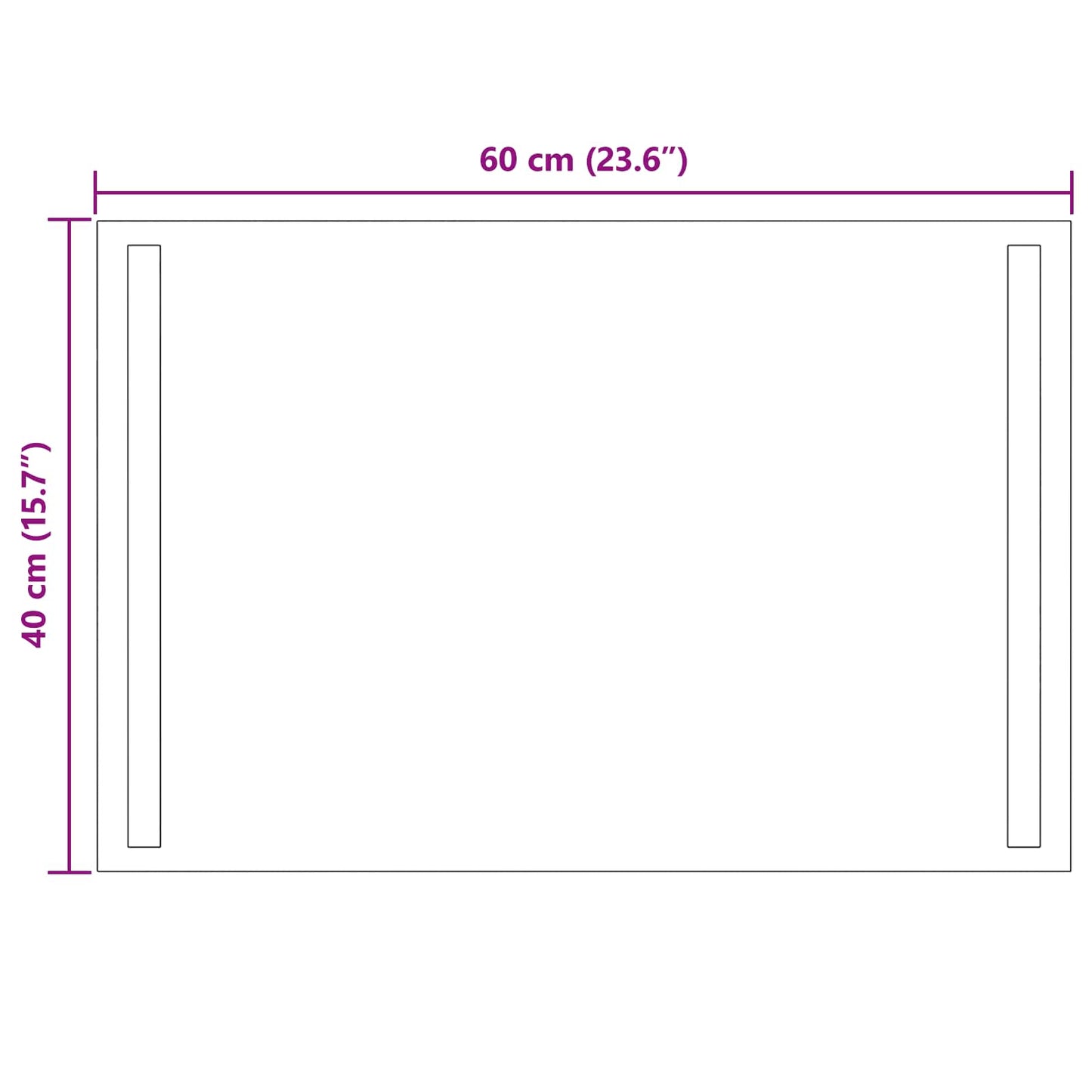 LED Badevindu med speil Gjennomsiktig 60 x 40 cm herdet glass