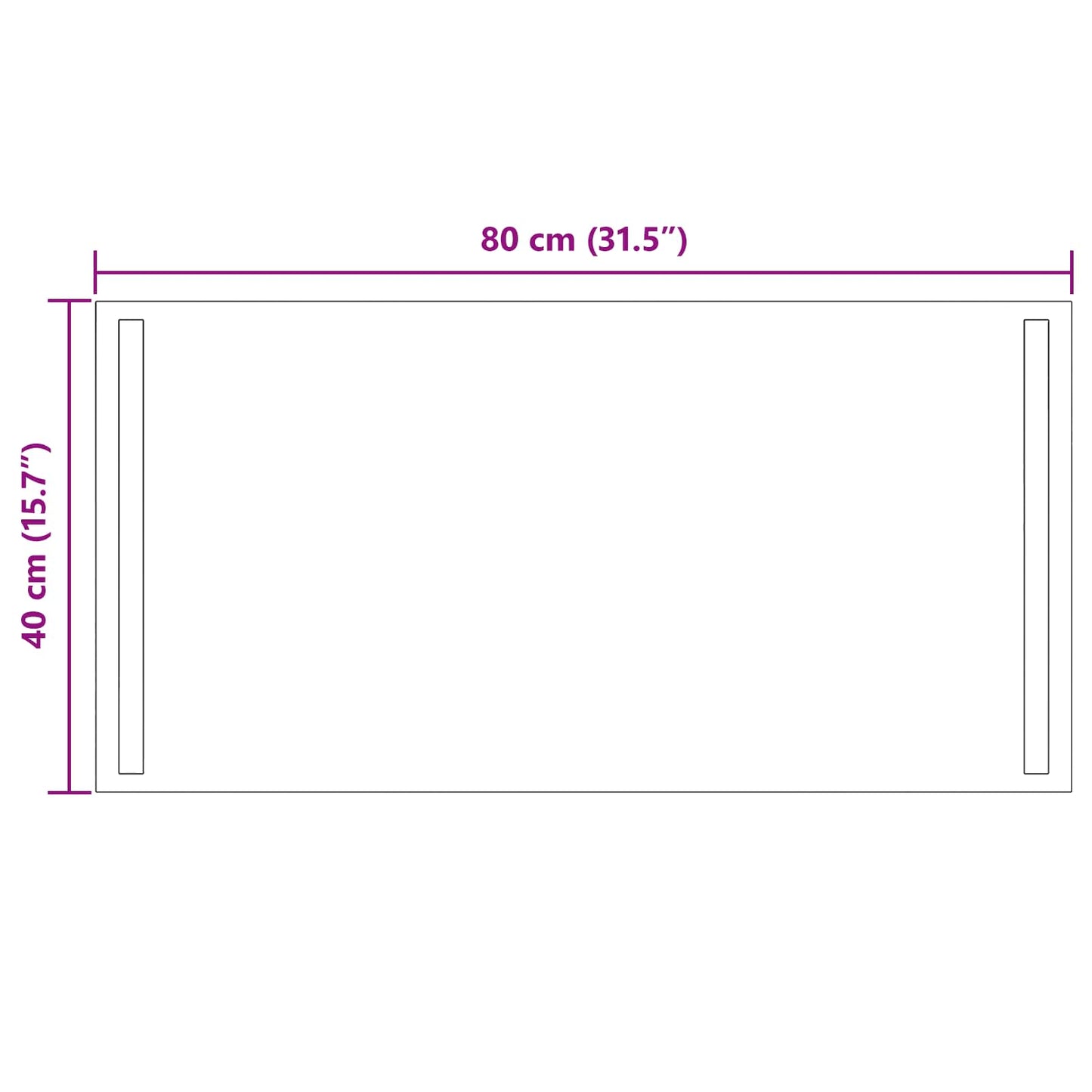LED Badevindu med speil Gjennomsiktig 80 x 40 cm herdet glass