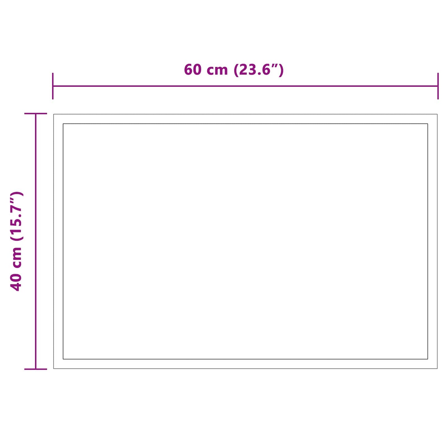 LED Badevindu med speil Gjennomsiktig 60 x 40 cm herdet glass