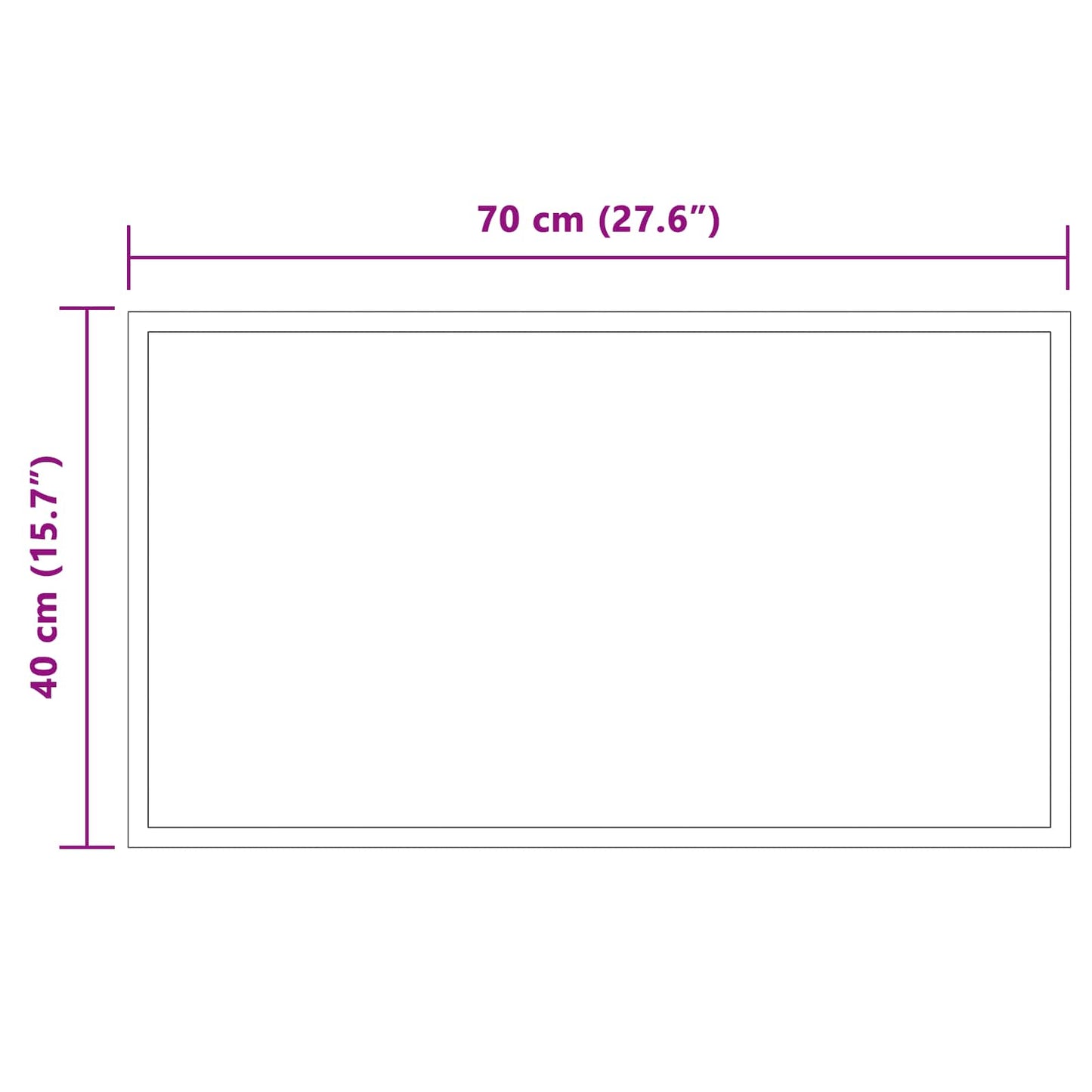 LED Badevindu med speil Gjennomsiktig 70 x 40 cm herdet glass