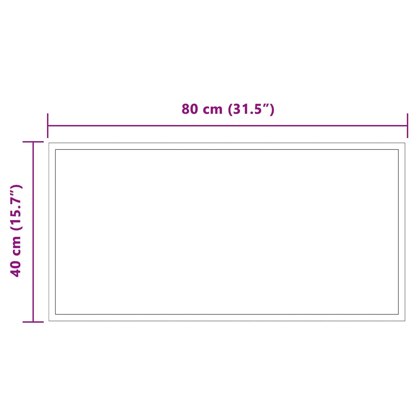 LED Badevindu med speil Gjennomsiktig 80 x 40 cm herdet glass