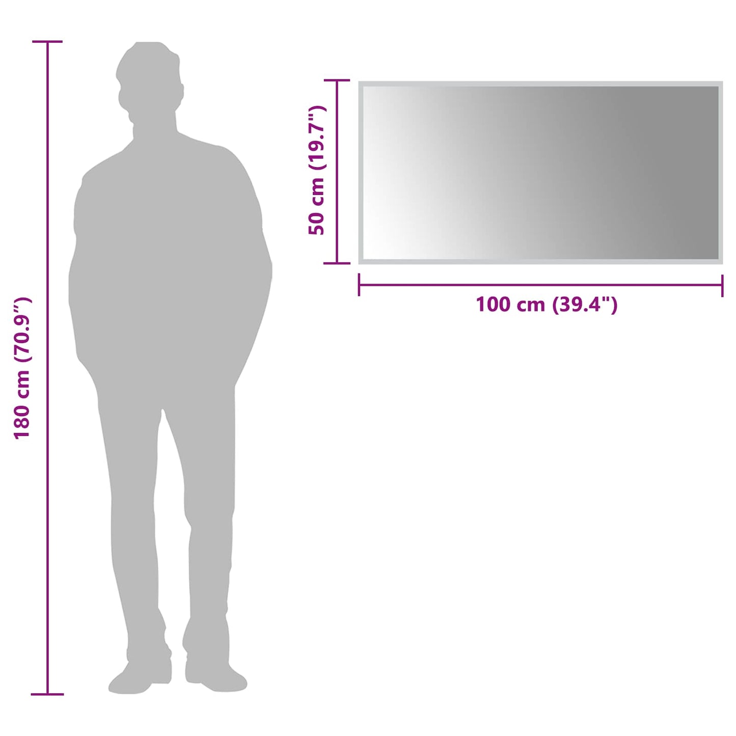 LED Badevindu med speil Gjennomsiktig 100 x 50 cm herdet glass