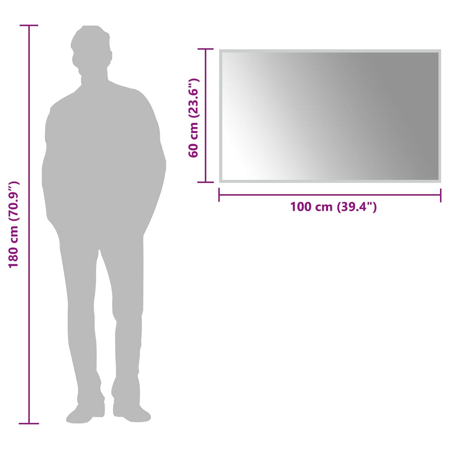 LED Badevindu med speil Gjennomsiktig 100 x 60 cm herdet glass