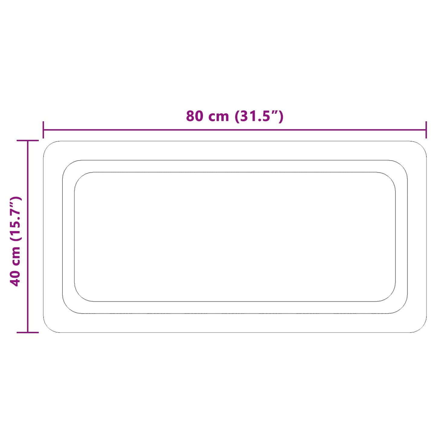 LED Badevindu med speil Gjennomsiktig 80 x 40 cm herdet glass
