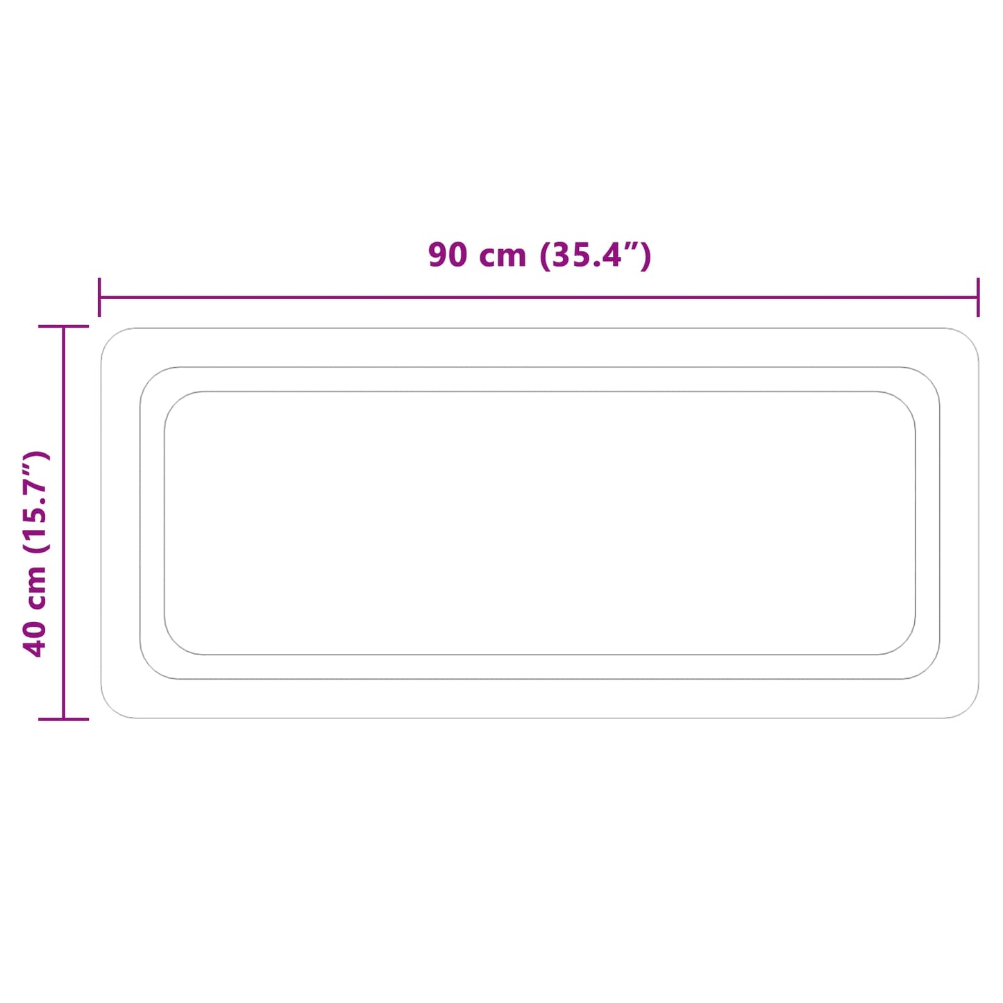 LED Badevindu med speil Gjennomsiktig 90 x 40 cm herdet glass
