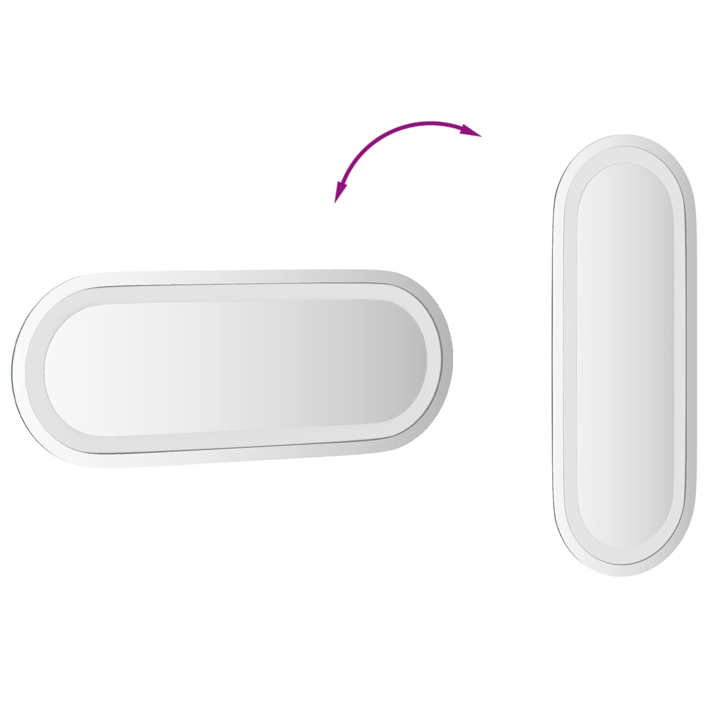LED Badevindu med speil Gjennomsiktig 40 x 15 cm herdet glass