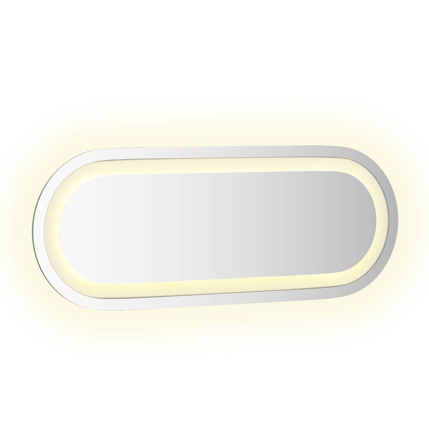 LED Badevindu med speil Gjennomsiktig 40 x 15 cm herdet glass